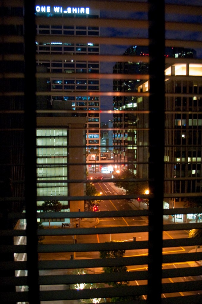 1 JAN 2013: Night falls on downtown onthe first day of 2013. Here's the view from my home office window.