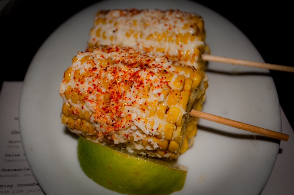 6-FEB-2013: The famous - and incredible - "Echo Park corn" at Mas Malo on 7th in DTLA.