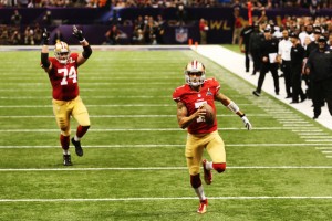 Colin Kaepernick's TD run got the 49ers to within 2 early in the 4th quarter.