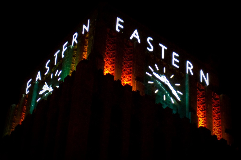 12-MAR-2013: After yoga class a block away, I snagged this image of the classic Eastern clocktower in DTLA.