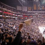 4-MAY-2013: After a Kings goal, just another moment to realize that there's nothing like playoff hockey.