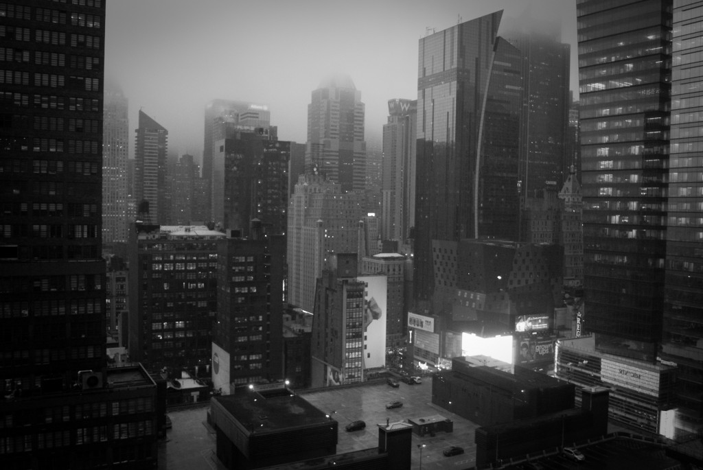 10-JUN-2013: A view of Manhattan on a rainy Monday evening from my hotel room window.