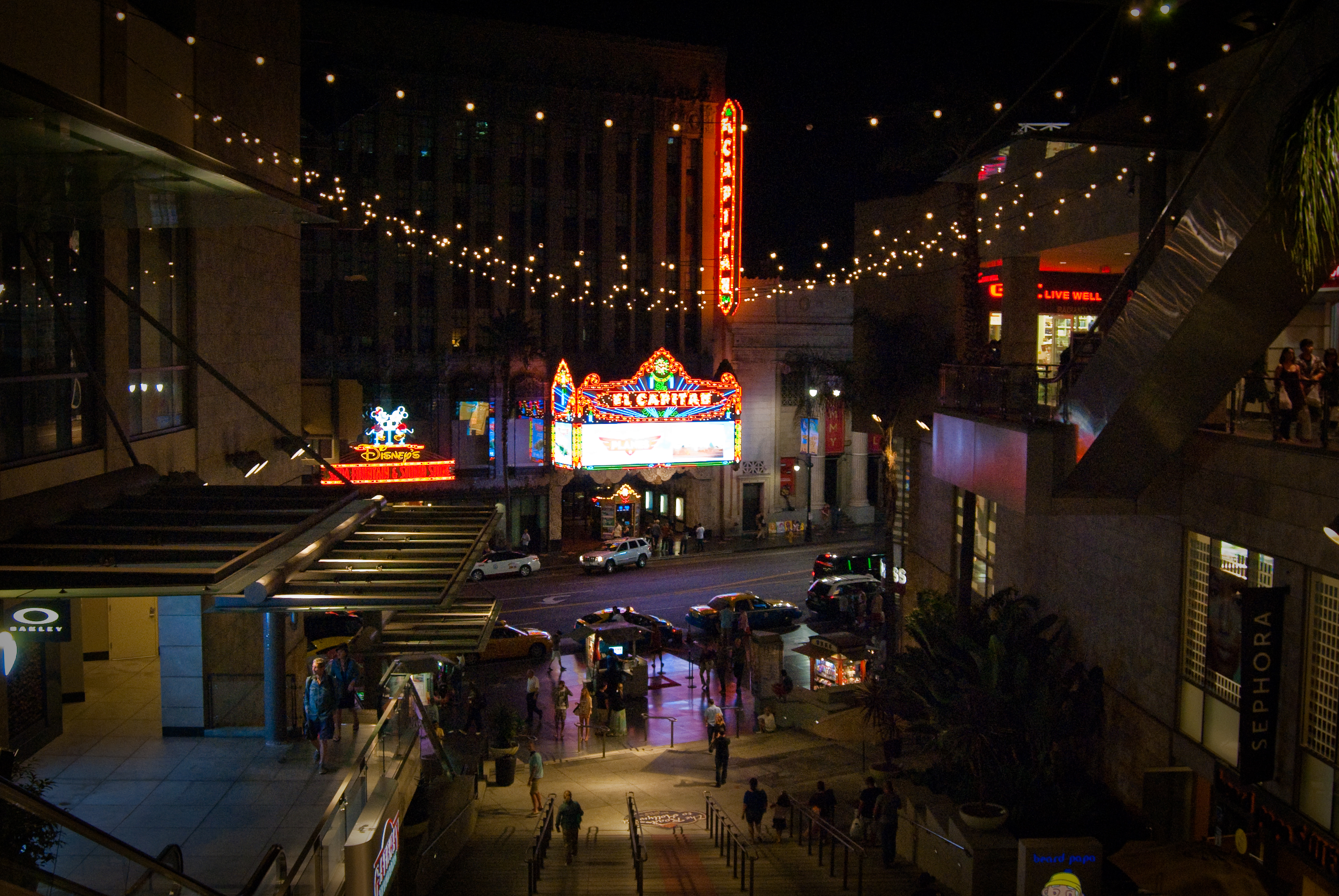 22-AUG-2013: The El Capitan Theater, seen from the steps of Hollywood & Highland.
