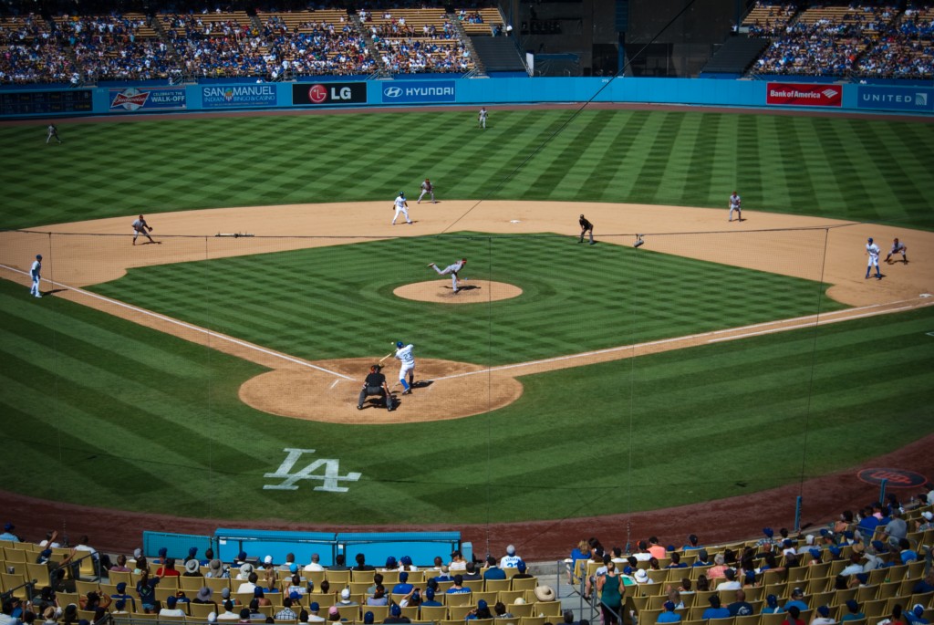 15-SEP-2013: Mr. Clutch, Adrian Gonzalez, unloaded the bases with a double on this pitch against the Giants.