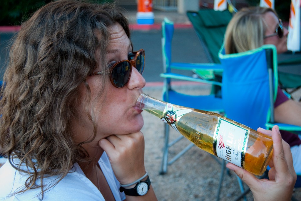 28-SEP-2013: A hot tailgate in Tempe means one thing — the Champagne of Beers!