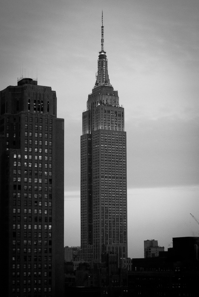 11-DEC-2015: Amazing B&W late afternoon view of the Empire State Building from my hotel window in NYC.