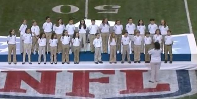 The Sandy Hook School Chorus was a great idea during the pregame.