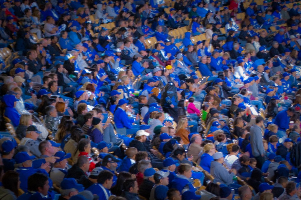 15-APR-2013: Dodger Blue in full effect on the loge level during Jackie Robinson Night.