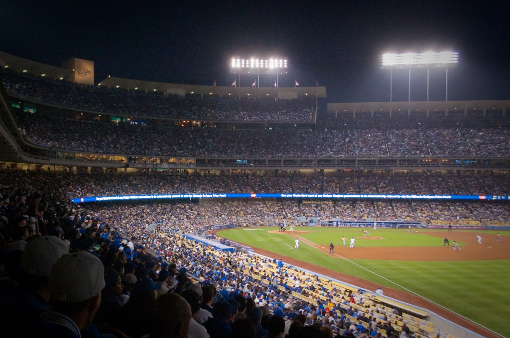 27-APR-2013: Packed house on a Saturday night at Dodger Stadium.