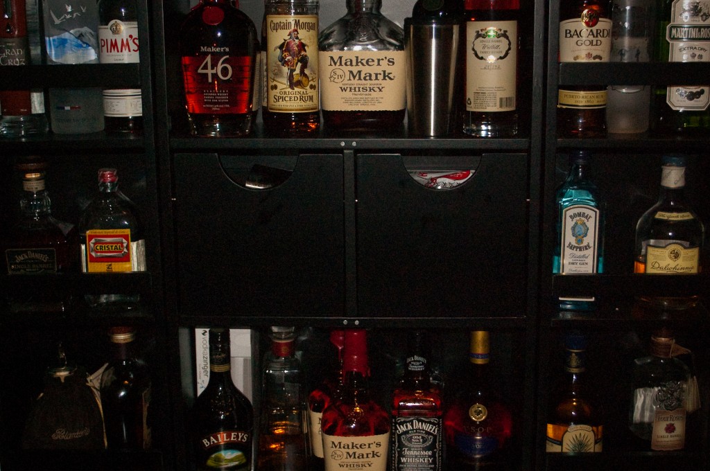 19-MAY-2013: Our bar shouldn't be so well stocked the day after a party, should it?