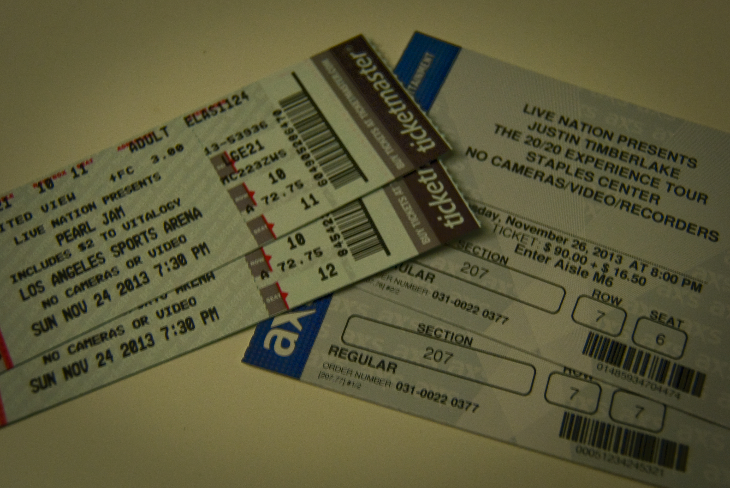 7-AUG-2013: Crazy concert ticket mail delivery today. Shows 2 days apart, 3-plus months away.